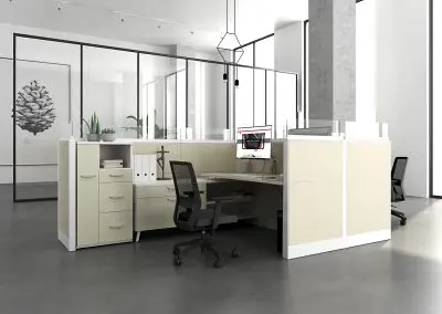 High-panel office cubicles installed by Revive Office Interiors